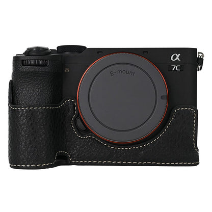 For Sony A7C II / A7CR Camera Case Large Cutout Litchi Texture PU Leather Protective Cover