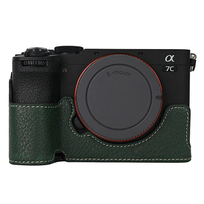 For Sony A7C II / A7CR Camera Case Large Cutout Litchi Texture PU Leather Protective Cover