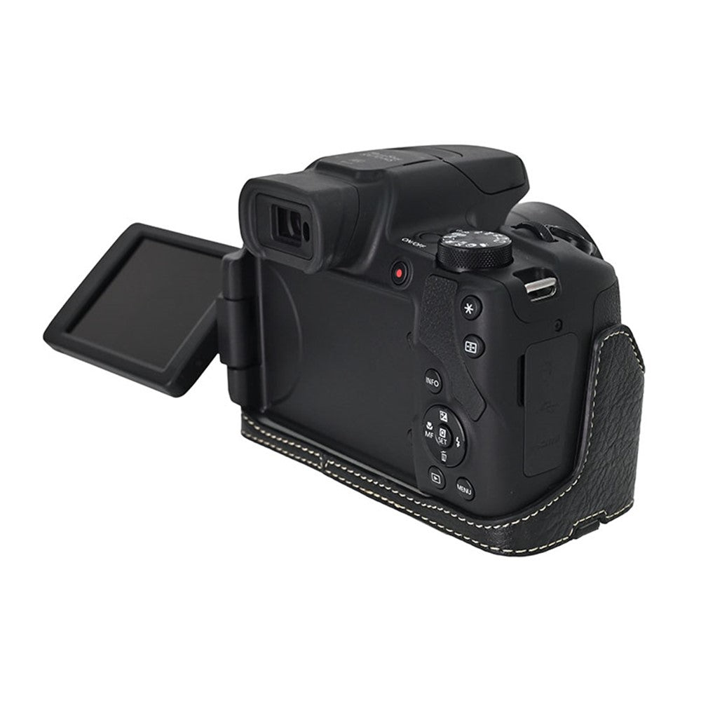 For Canon SX70 HS Camera Case Large Cutout Litchi Texture PU Leather Protective Cover