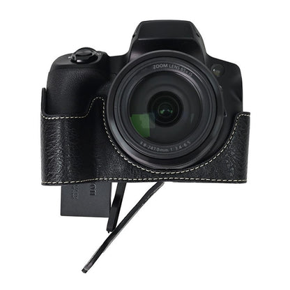 For Canon SX70 HS Camera Case Large Cutout Litchi Texture PU Leather Protective Cover