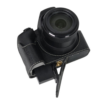 For Canon SX70 HS Camera Case with Shoulder Strap Large Cutout Litchi Texture PU Protective Cover