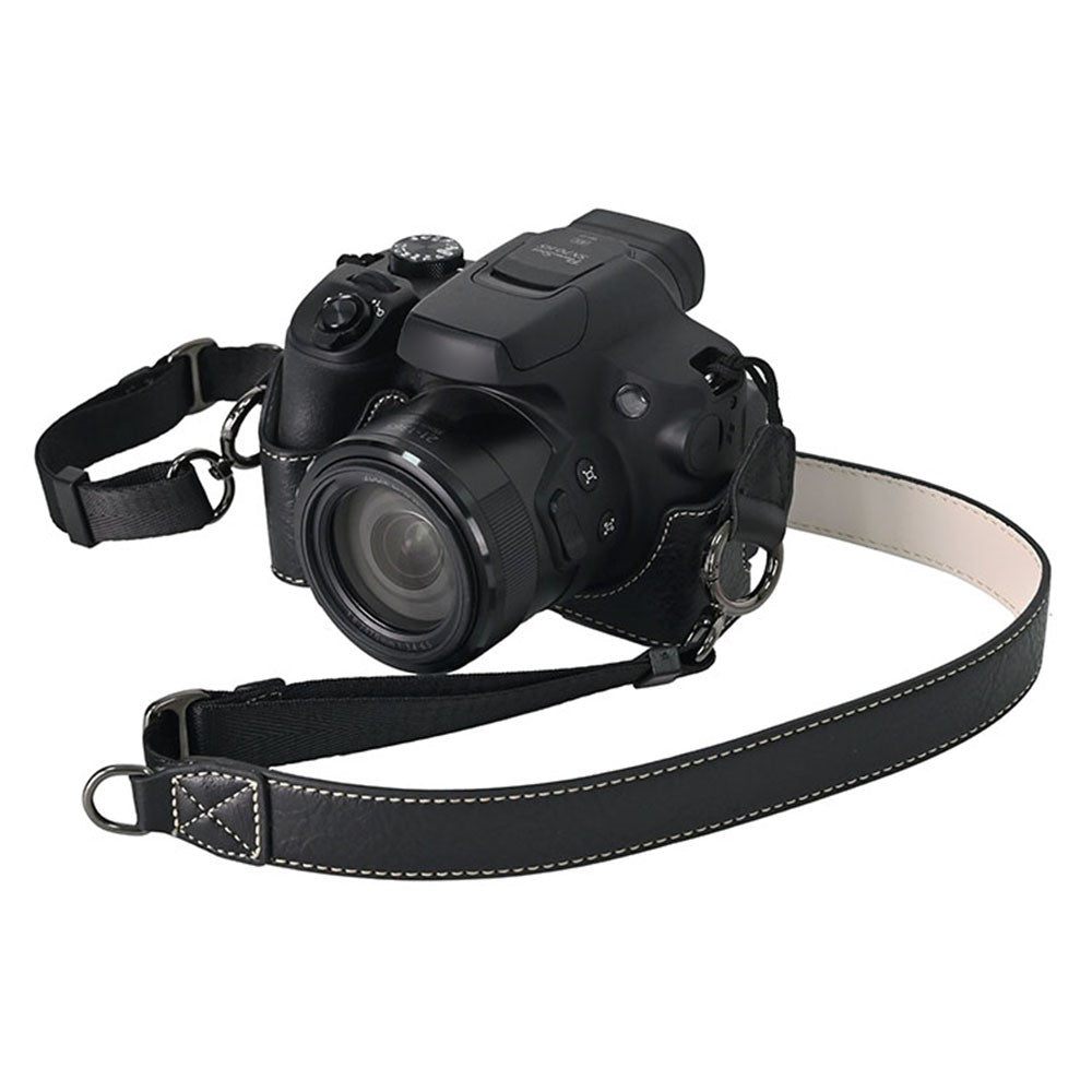 For Canon SX70 HS Camera Case with Shoulder Strap Large Cutout Litchi Texture PU Protective Cover