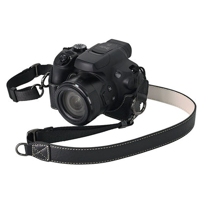 For Canon SX70 HS Camera Case with Shoulder Strap Large Cutout Litchi Texture PU Protective Cover