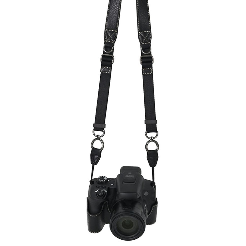 For Canon SX70 HS Camera Case with Shoulder Strap Large Cutout Litchi Texture PU Protective Cover
