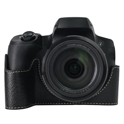 For Canon SX70 HS Camera Case with Shoulder Strap Large Cutout Litchi Texture PU Protective Cover