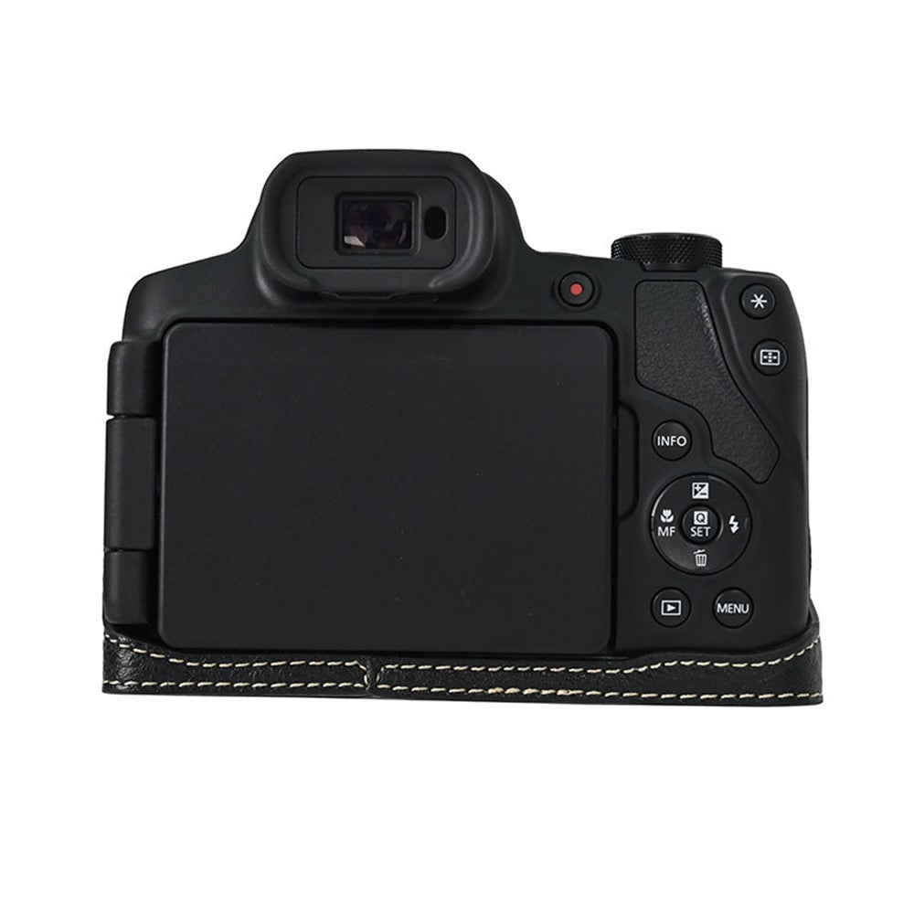For Canon SX70 HS Camera Case with Shoulder Strap Large Cutout Litchi Texture PU Protective Cover