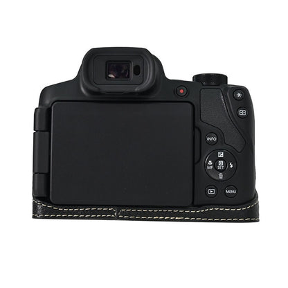 For Canon SX70 HS Camera Case with Shoulder Strap Large Cutout Litchi Texture PU Protective Cover