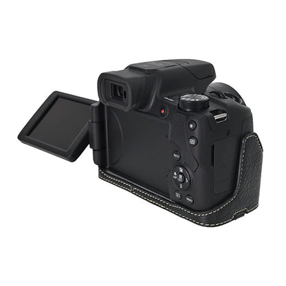 For Canon SX70 HS Camera Case with Shoulder Strap Large Cutout Litchi Texture PU Protective Cover