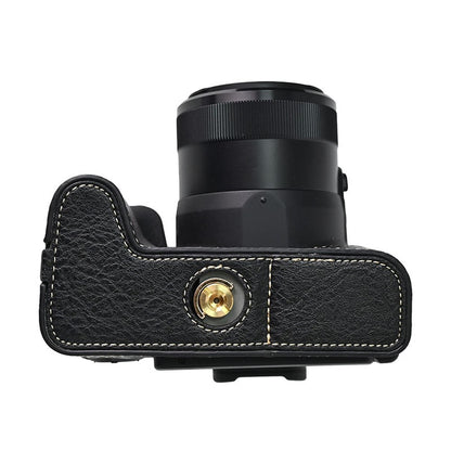 For Canon SX70 HS Camera Case with Shoulder Strap Large Cutout Litchi Texture PU Protective Cover