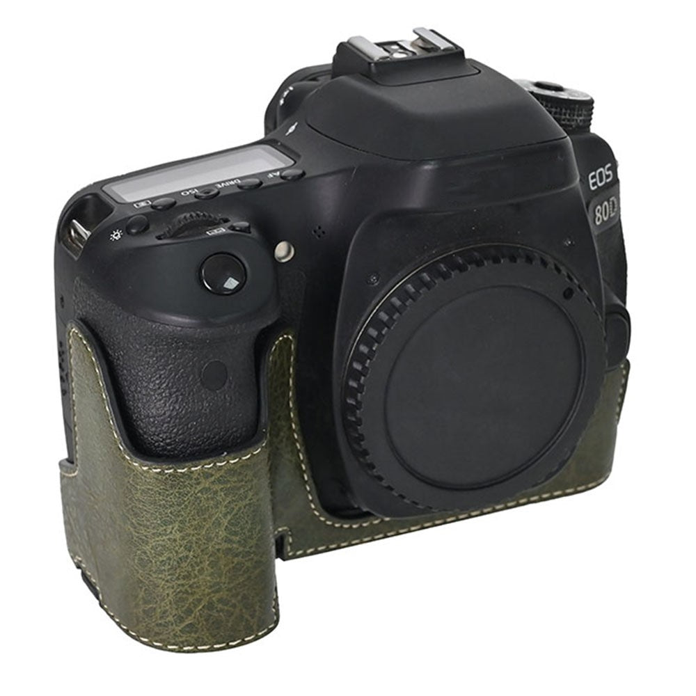 Camera Case For Canon EOS 90D / 80D / 70D / 60D Large Cutout Litchi Texture PU Leather Protective Cover