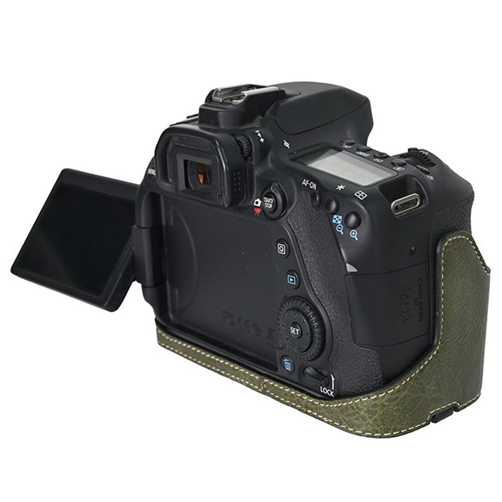 Camera Case For Canon EOS 90D / 80D / 70D / 60D Large Cutout Litchi Texture PU Leather Protective Cover