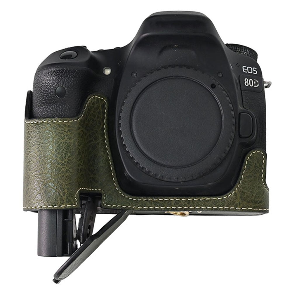 Camera Case For Canon EOS 90D / 80D / 70D / 60D Large Cutout Litchi Texture PU Leather Protective Cover