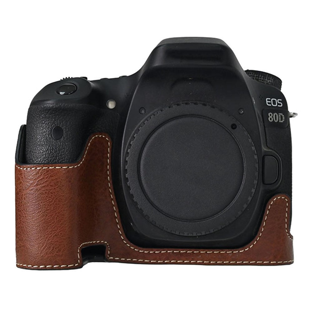 Camera Case For Canon EOS 90D / 80D / 70D / 60D Large Cutout Litchi Texture PU Leather Protective Cover