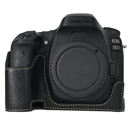 Camera Case For Canon EOS 90D / 80D / 70D / 60D Large Cutout Litchi Texture PU Leather Protective Cover