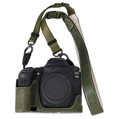 For Canon EOS 90D / 80D / 70D / 60D Camera Case with Shoulder Strap Large Cutout Litchi Texture PU Protective Cover