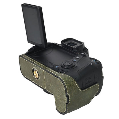 For Canon EOS 90D / 80D / 70D / 60D Camera Case with Shoulder Strap Large Cutout Litchi Texture PU Protective Cover