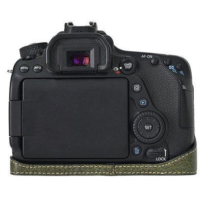 For Canon EOS 90D / 80D / 70D / 60D Camera Case with Shoulder Strap Large Cutout Litchi Texture PU Protective Cover