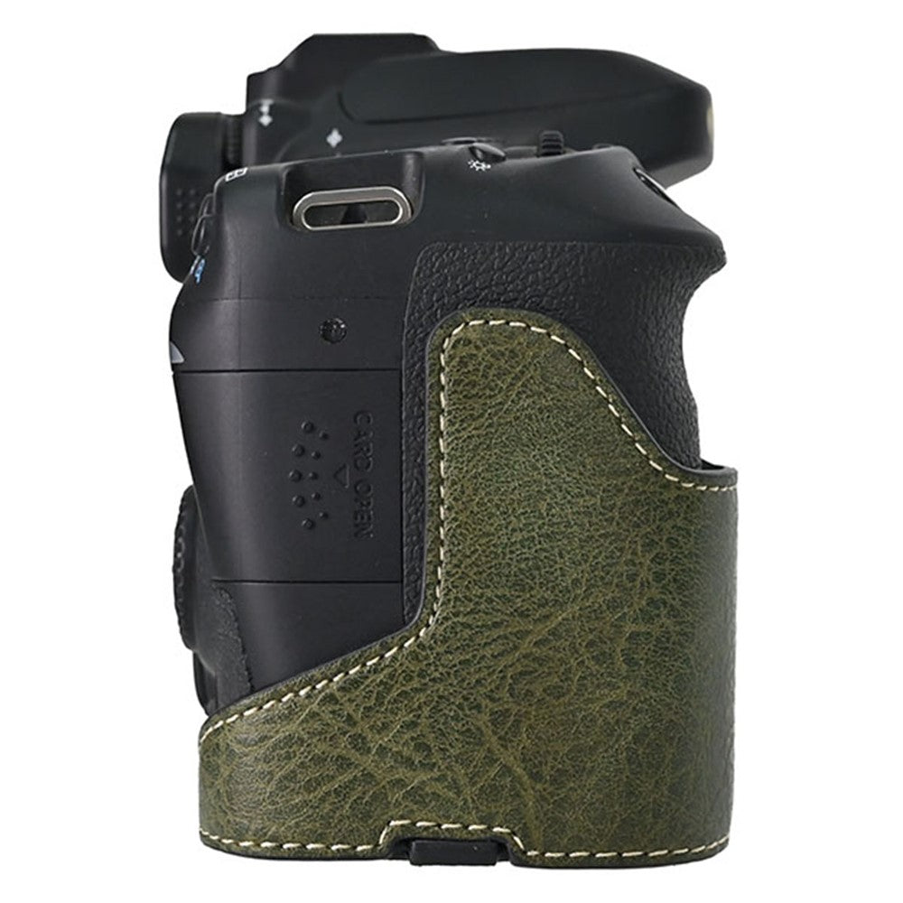 For Canon EOS 90D / 80D / 70D / 60D Camera Case with Shoulder Strap Large Cutout Litchi Texture PU Protective Cover