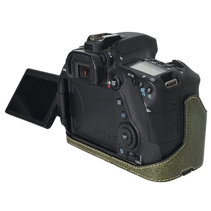 For Canon EOS 90D / 80D / 70D / 60D Camera Case with Shoulder Strap Large Cutout Litchi Texture PU Protective Cover