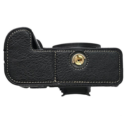 For Canon EOS R6 Mark II / R6 / R5 Camera Case Large Cutout Litchi Texture PU Leather Protective Cover