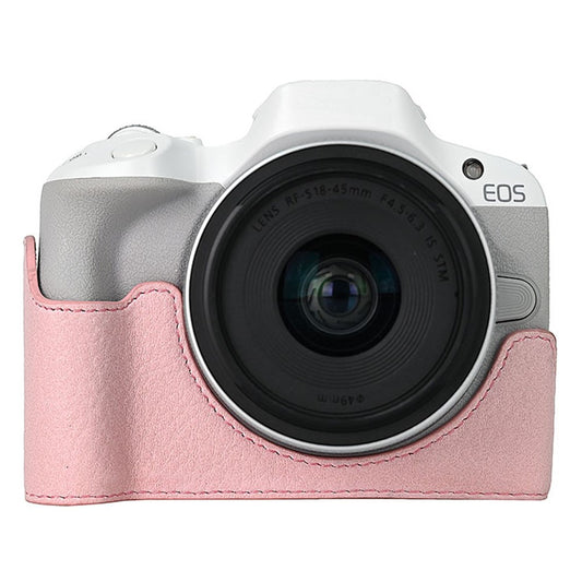 For Canon EOS R100  /  R50 Camera Base Detachable Battery Litchi Texture PU Leather Protective Case