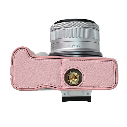 For Canon EOS R100  /  R50 Camera Base Detachable Battery Litchi Texture PU Leather Protective Case