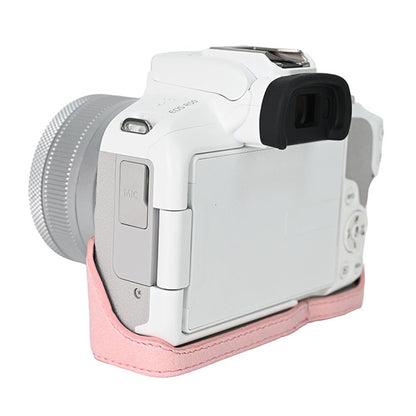 For Canon EOS R100  /  R50 Camera Base Detachable Battery Litchi Texture PU Leather Protective Case