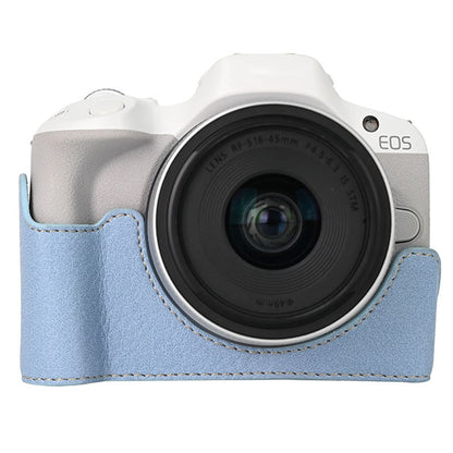 For Canon EOS R100  /  R50 Camera Base Detachable Battery Litchi Texture PU Leather Protective Case