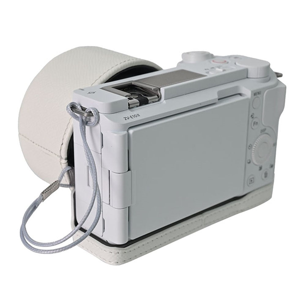 For Sony ZV-E10 II Camera Case Detachable Battery Palm Lines Textured Camera Base with Lens Cap