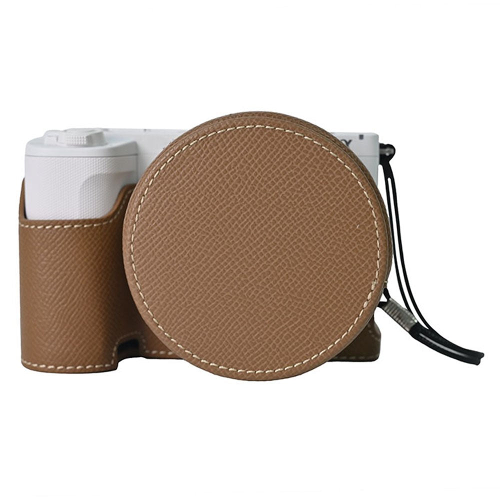 For Sony ZV-E10 II Camera Case Detachable Battery Palm Lines Textured Camera Base with Lens Cap