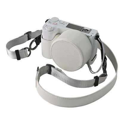 For Sony ZV-E10 II Camera Base with Lens Cap Shoulder Strap PU Leather Protective Case Detachable Battery