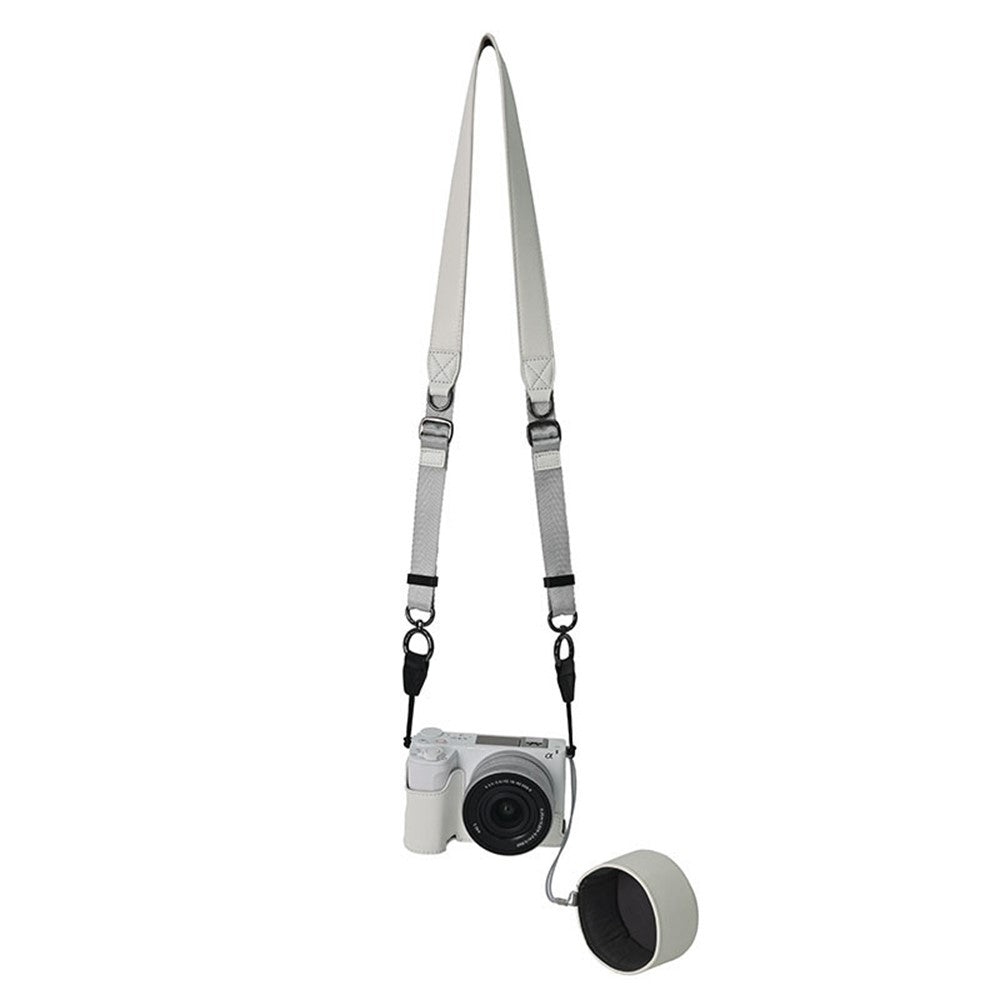 For Sony ZV-E10 II Camera Base with Lens Cap Shoulder Strap PU Leather Protective Case Detachable Battery