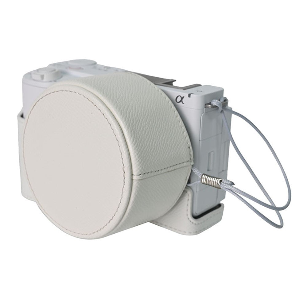 For Sony ZV-E10 II Camera Base with Lens Cap Shoulder Strap PU Leather Protective Case Detachable Battery