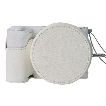 For Sony ZV-E10 II Camera Base with Lens Cap Shoulder Strap PU Leather Protective Case Detachable Battery