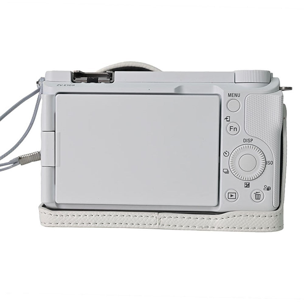 For Sony ZV-E10 II Camera Base with Lens Cap Shoulder Strap PU Leather Protective Case Detachable Battery