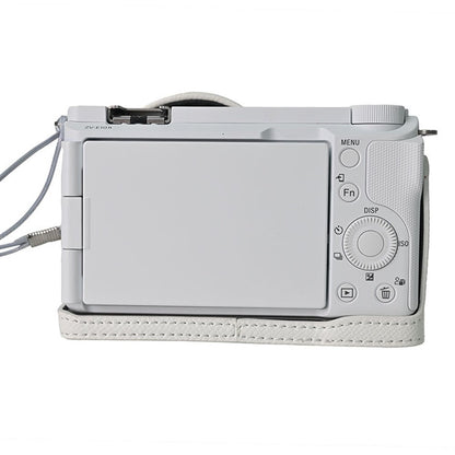 For Sony ZV-E10 II Camera Base with Lens Cap Shoulder Strap PU Leather Protective Case Detachable Battery