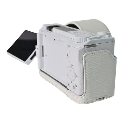 For Sony ZV-E10 II Camera Base with Lens Cap Shoulder Strap PU Leather Protective Case Detachable Battery