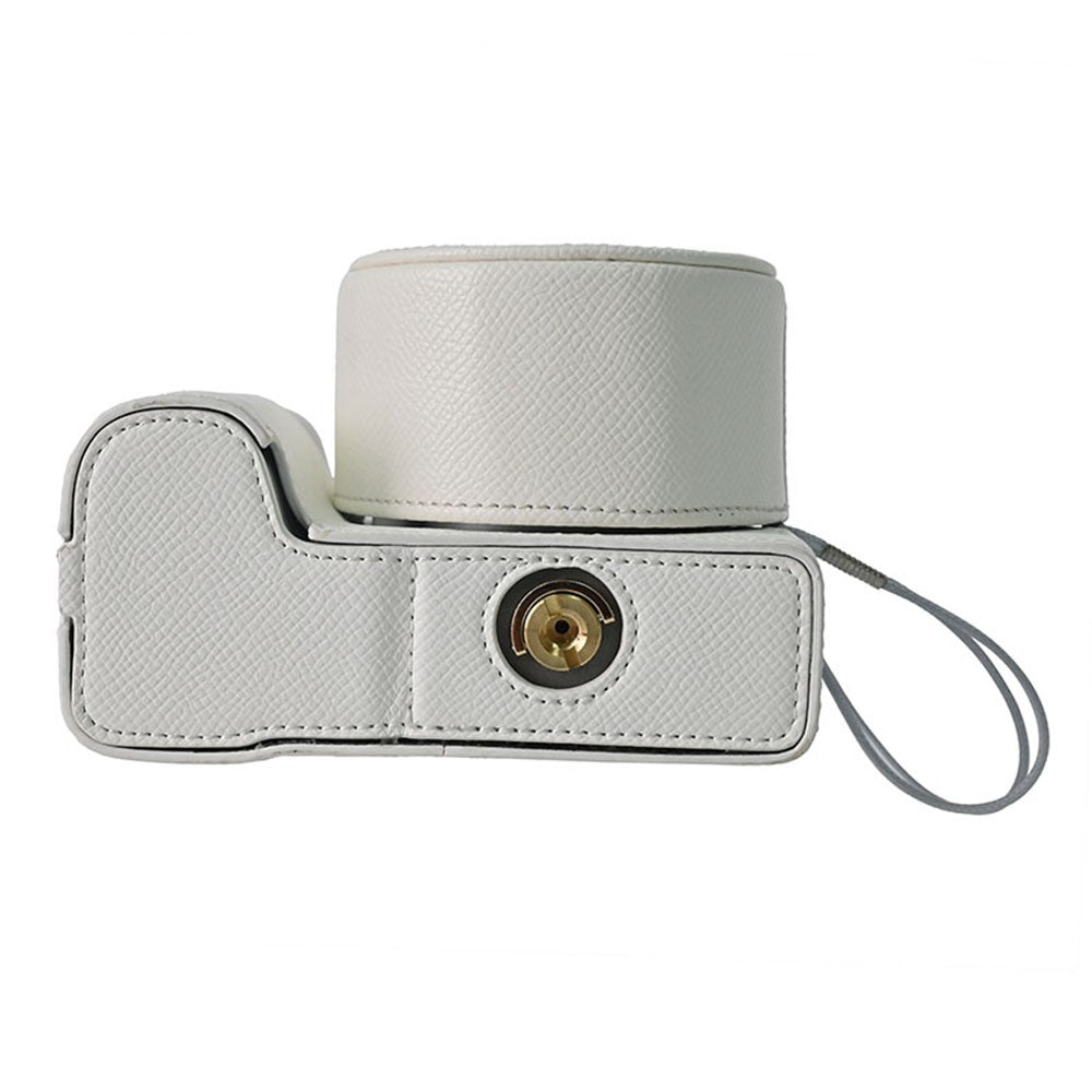 For Sony ZV-E10 II Camera Base with Lens Cap Shoulder Strap PU Leather Protective Case Detachable Battery