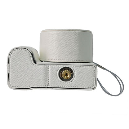 For Sony ZV-E10 II Camera Base with Lens Cap Shoulder Strap PU Leather Protective Case Detachable Battery