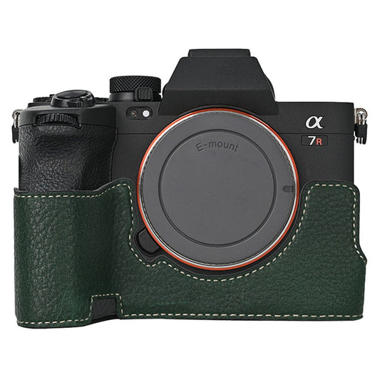 Camera Base for Sony A7M5 / A7R V / A7 IV / A7S III / Alpha 1 , Detachable Battery Litchi Texture PU Leather Protective Case