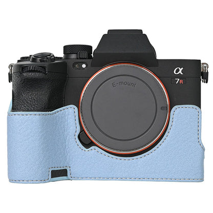 Camera Base for Sony A7M5 / A7R V / A7 IV / A7S III / Alpha 1 , Detachable Battery Litchi Texture PU Leather Protective Case