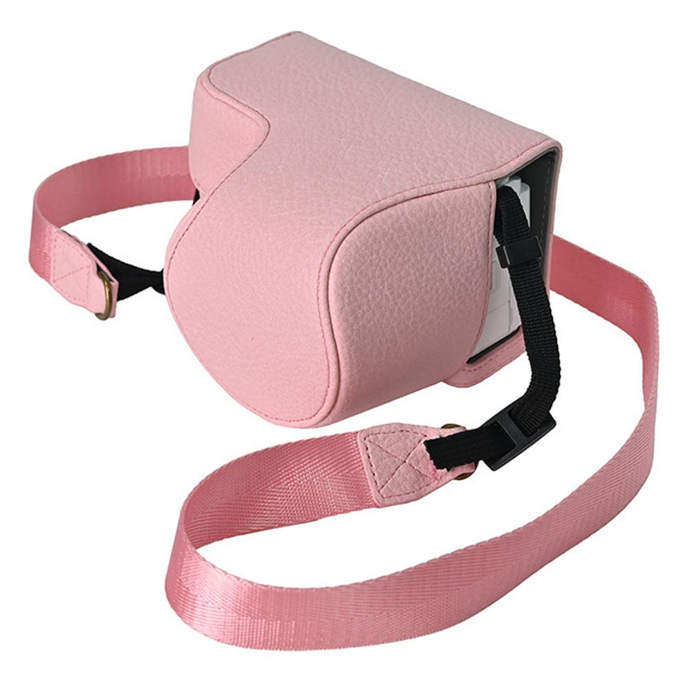 For Sony Alpha ZV-E10 II Camera Case Litchi Texture Leather Cover with Battery Hole + Strap