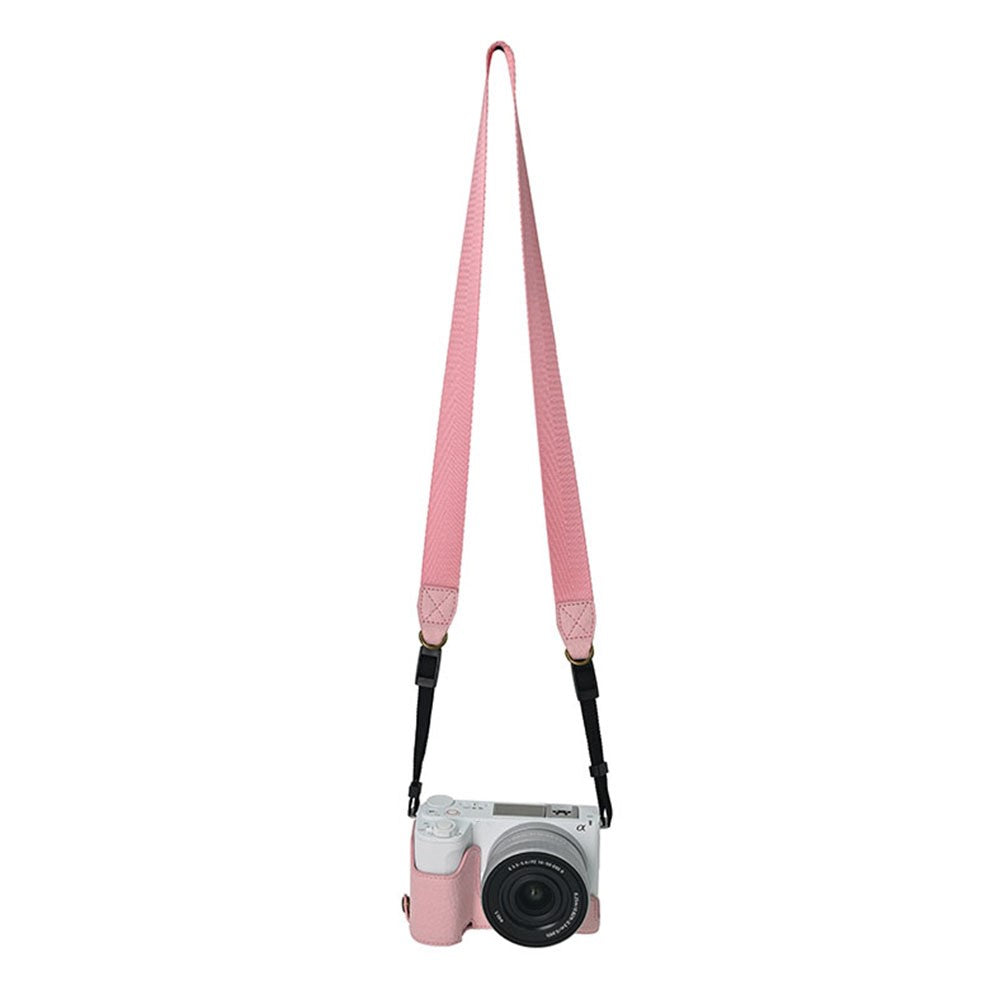 For Sony Alpha ZV-E10 II Camera Case Litchi Texture Leather Cover with Battery Hole + Strap