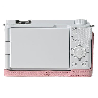 For Sony Alpha ZV-E10 II Camera Case Litchi Texture Leather Cover with Battery Hole + Strap