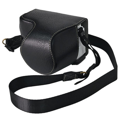 For Sony Alpha ZV-E10 II Camera Case Litchi Texture Leather Cover with Battery Hole + Strap