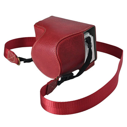 For Sony Alpha ZV-E10 II Camera Case Litchi Texture Leather Cover with Battery Hole + Strap