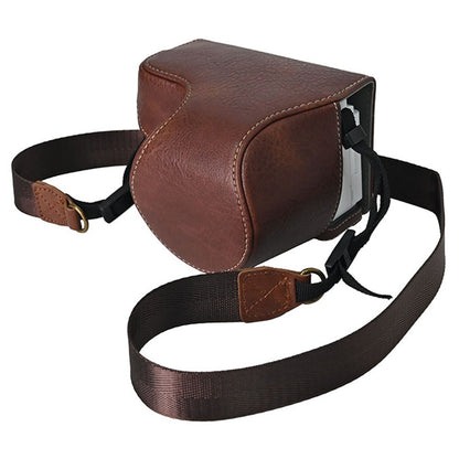 For Sony Alpha ZV-E10 II Camera Case Litchi Texture Leather Cover with Battery Hole + Strap