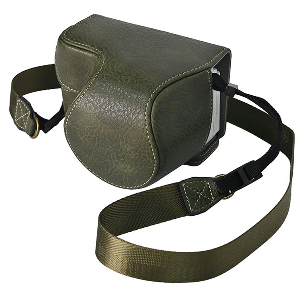 For Sony Alpha ZV-E10 II Camera Case Litchi Texture Leather Cover with Battery Hole + Strap