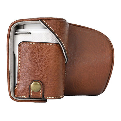 For Sony Alpha ZV-E10 Camera Case Litchi Texture Leather Cover with Battery Hole + Strap