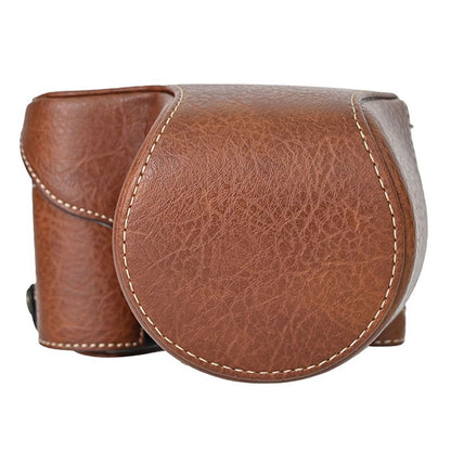 For Sony Alpha ZV-E10 Camera Case Litchi Texture Leather Cover with Battery Hole + Strap